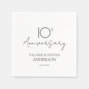 Serviette En Papier Serviettes miniatures du 10e anniversaire