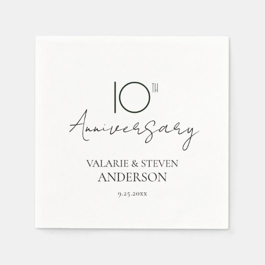 Serviette En Papier Serviettes miniatures du 10e anniversaire (Devant)