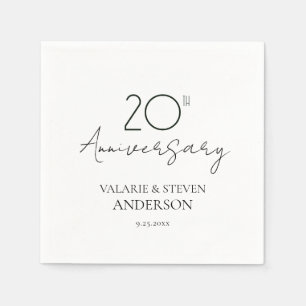 Serviette En Papier Serviettes miniatures du 20e anniversaire