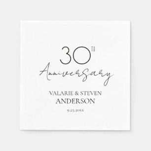 Serviette En Papier Serviettes miniatures du 30e anniversaire