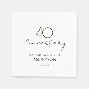 Serviette En Papier Serviettes miniatures du 40e anniversaire