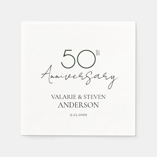 Serviette En Papier Serviettes miniatures du 50e anniversaire (Devant)