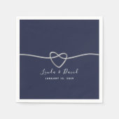 Serviette En Papier Serviettes minimalistes Mariage bleu marine (Devant)