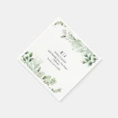 Serviette En Papier Serviettes minimes de Mariage chic verdoyantes (Coin)