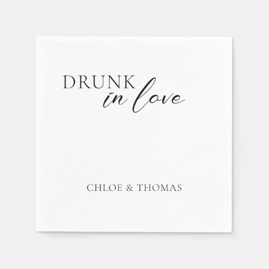 Serviette En Papier Serviettes modernes "Drunin in Love" pour bar Mari (Devant)