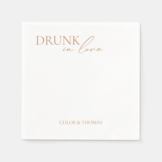 Serviette En Papier Serviettes modernes "Drunin in Love" pour bar Mari (Devant)