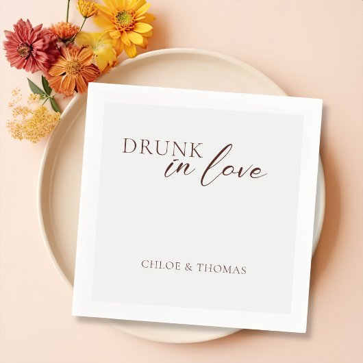 Serviette En Papier Serviettes modernes "Drunin in Love" pour bar Mari