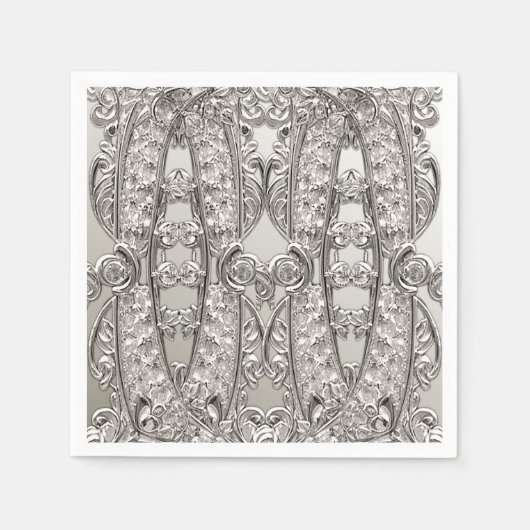 Serviette En Papier Serviettes modernes en argent (Devant)