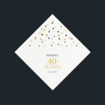 Serviette En Papier Serviettes modernes Gold & Black 40th Birthday Par<br><div class="desc">Cette serviette en papier personnalisée ajoutera des détails élégants à votre journée spéciale. Ce design présente des confettis hexagones dorés et noirs modernes avec du texte personnalisé. Parfait pour une soirée dorée moderne à thème 40ème anniversaire. Des invitations et des fournitures de fête correspondants sont disponibles dans ma boutique BaraBomDesign....</div>