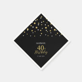Serviette En Papier Serviettes modernes Gold & Black 40th Birthday Par (Coin)