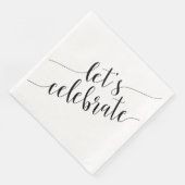 Serviette En Papier Serviettes modernes noir et blanc Let's Celebrate (Coin)