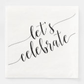 Serviette En Papier Serviettes modernes noir et blanc Let's Celebrate (Devant)