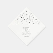 Serviette En Papier Serviettes modernes Silver & Black 30th Birthday P (Coin)
