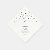 Serviette En Papier Serviettes modernes Silver & Black 50th Birthday P (Coin)