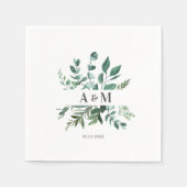 Serviette En Papier Serviettes Monogram Leafy spécifiques au client (Devant)
