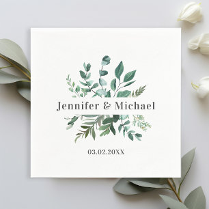Serviette En Papier Serviettes Monogram Leafy spécifiques au client