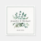 Serviette En Papier Serviettes Monogram Leafy spécifiques au client (Devant)