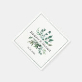 Serviette En Papier Serviettes Monogram Leafy spécifiques au client (Coin)