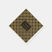 Serviette En Papier Serviettes Monogramme Élégant Cocktail Noir Or Art (Coin)