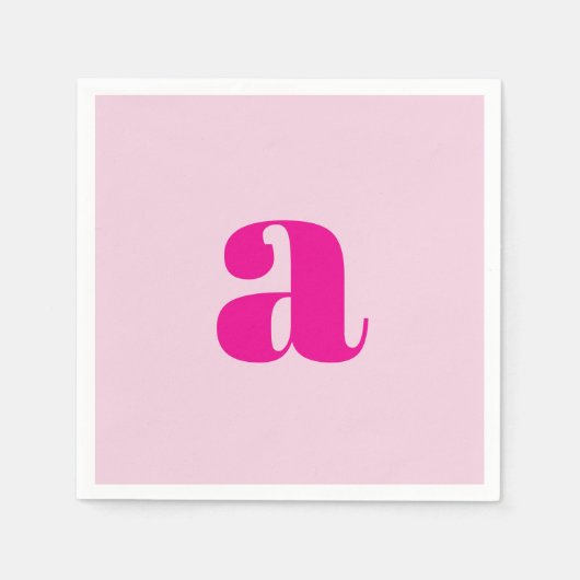 Serviette En Papier Serviettes Monogramme Rose Moderne (Devant)