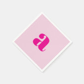 Serviette En Papier Serviettes Monogramme Rose Moderne (Coin)