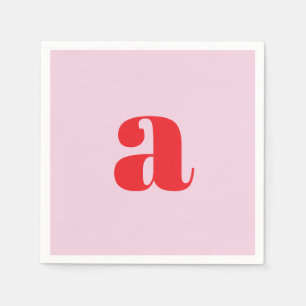 Serviette En Papier Serviettes monogramme rose moderne