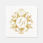 Serviette En Papier Serviettes Monogramme Sun Tangé (Devant)