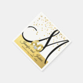 Serviette En Papier Serviettes Monogrammed Gold 60e anniversaire Maria (Coin)