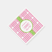 Serviette En Papier Serviettes Monogrammes en bambou et graine (Coin)