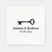 Serviette En Papier Serviettes monogrammes personnalisées avec clé vin (Devant)