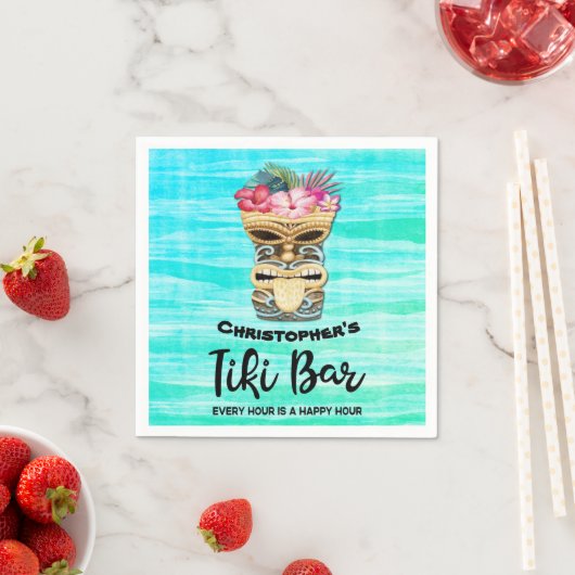 Serviette En Papier Serviettes Monogrammes Tiki Bar Party (En situation)