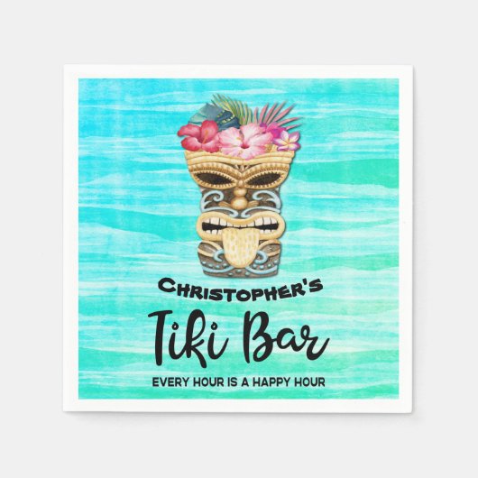 Serviette En Papier Serviettes Monogrammes Tiki Bar Party (Devant)