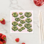 Serviette En Papier Serviettes Monstera Fête Rose (En situation)