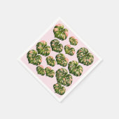 Serviette En Papier Serviettes Monstera Fête Rose (Coin)