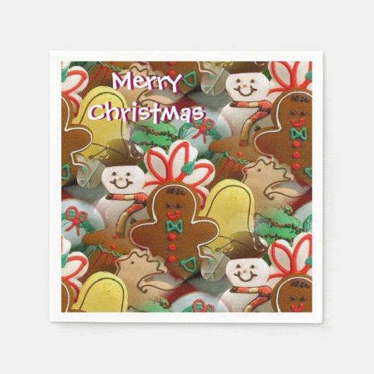 Serviette En Papier Serviettes Motif de cookies de Noël (Devant)