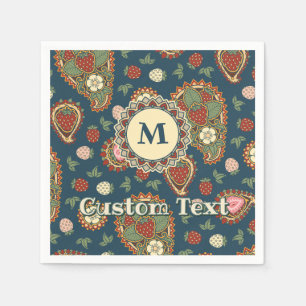 Serviette En Papier Serviettes Motif de fraises Paisley