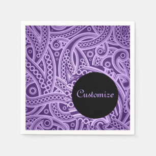 Serviette En Papier Serviettes Motif Funky Purple Personnalisées