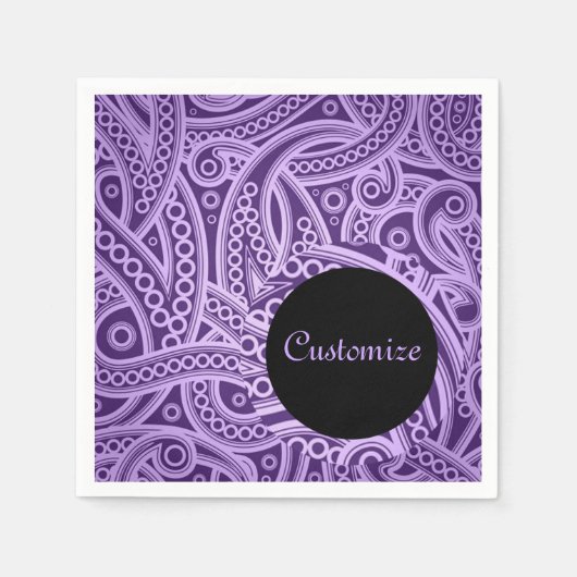 Serviette En Papier Serviettes Motif Funky Purple Personnalisées (Devant)