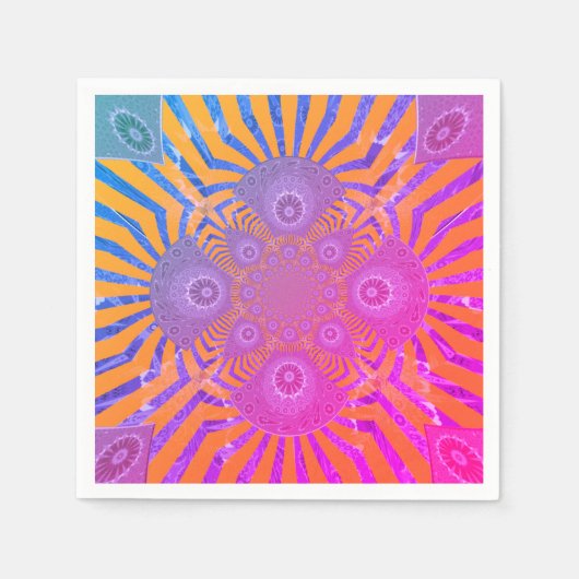 Serviette En Papier Serviettes Motif personnalisées roses et violettes (Devant)