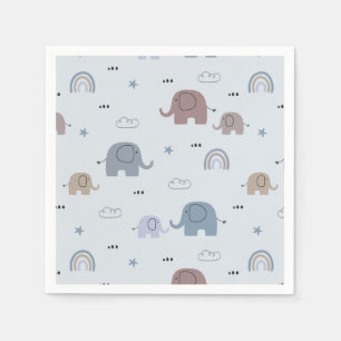 Serviette En Papier Serviettes Motif pour maman et bébé éléphant
