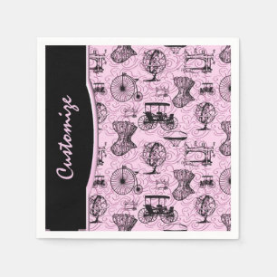 Serviette En Papier Serviettes Motifs en Steampunk rose
