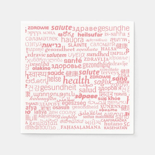 Serviette En Papier serviettes multilingues Health Text - Choisir les  (Devant)