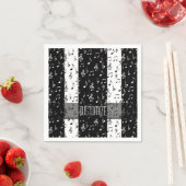 Serviette En Papier Serviettes musicales en noir et blanc (En situation)