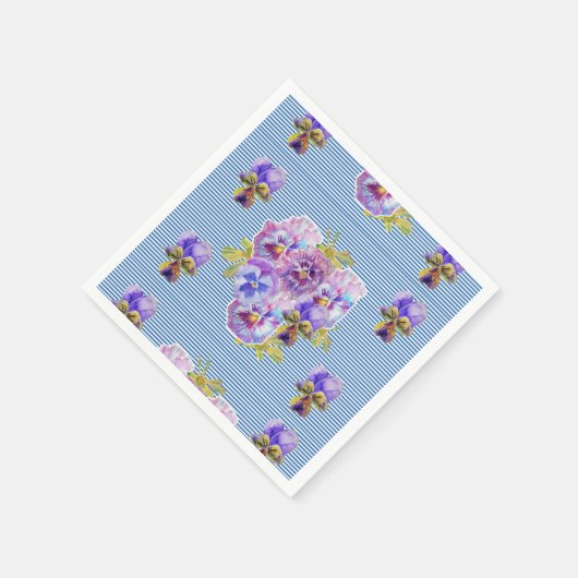 Serviette En Papier Serviettes Napkins florales Shabby Chic à rayures (Coin)