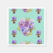 Serviette En Papier Serviettes napkins florales turquoise shabby chic (Devant)