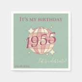 Serviette En Papier Serviettes nées en 1955 déco de table de 70e anniv (Devant)