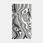 Serviette En Papier Serviettes Noir Blanc à Rayures Ondulées (Devant)