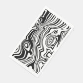 Serviette En Papier Serviettes Noir Blanc à Rayures Ondulées (Coin)