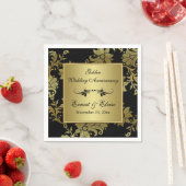 Serviette En Papier Serviettes noires, dorées Mariages (En situation)