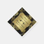Serviette En Papier Serviettes noires, dorées Mariages (Coin)
